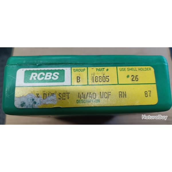 jeu d'outils RCBS 44/40 WCF + shell holder