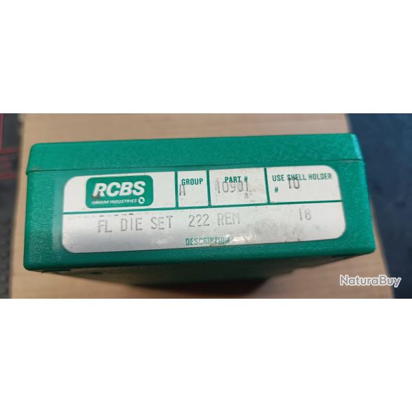 jeu d'outils RCBS 222 REM + shell holder