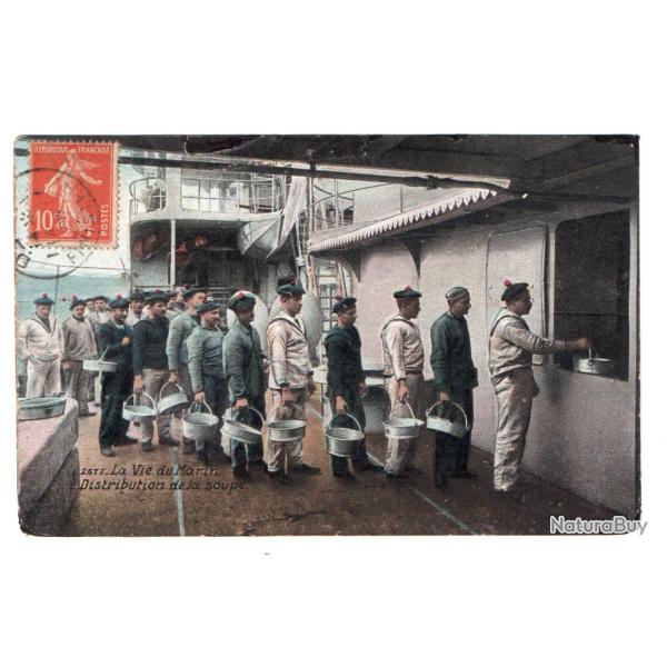 CPA - Marine Militaire  - La Vie du Marin Distribution de la soupe - N�1657