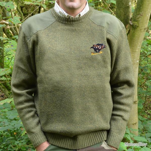 Soldes ! Pull chin� col rond Sanglier