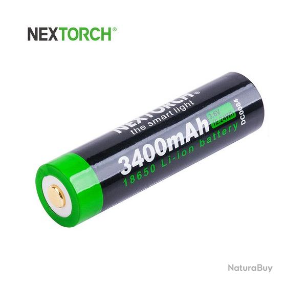 Batterie Nextorch 18650 - 3400mAh 3.6V prot�g�e Li-ion USB-C