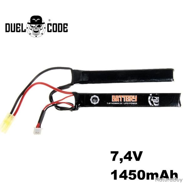 Batterie LiPo 7.4V 1450mAh Duel Code airsoft Mini-Tamiya double stick