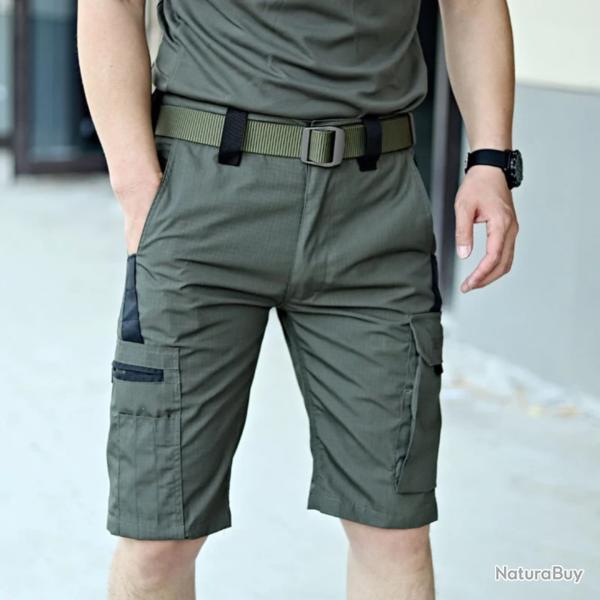 Short Cargo Homme �t� Imperm�able Multi-Poches - S�chage Rapide, Randonn�e, P�che, Tissu R�sistant V