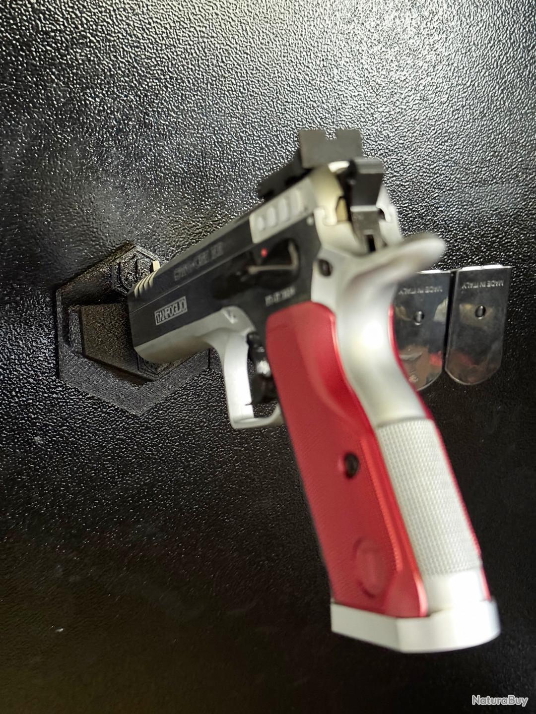 Support Magnétique Pour Pistolet 9mm Et Chargeurs - Fixation Coffre Fort Ou Mur - Neuf