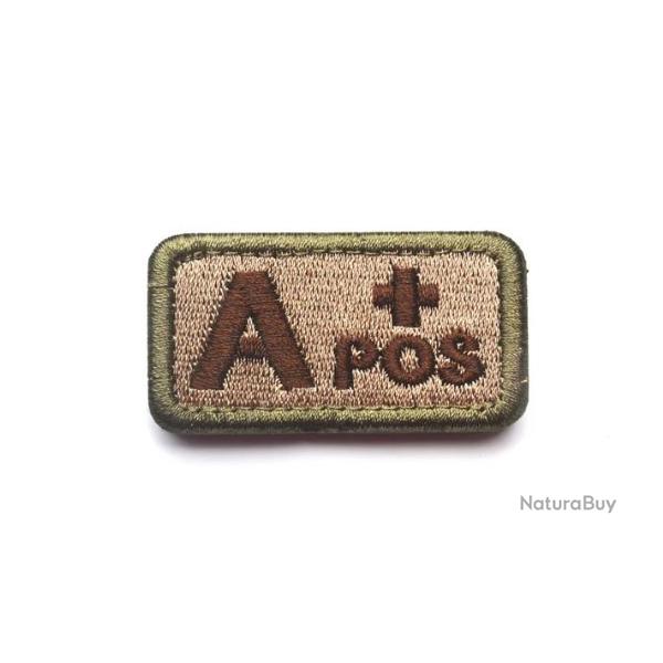 Patch Groupe sanguin A+ Beige velcro - Livraison gratuite