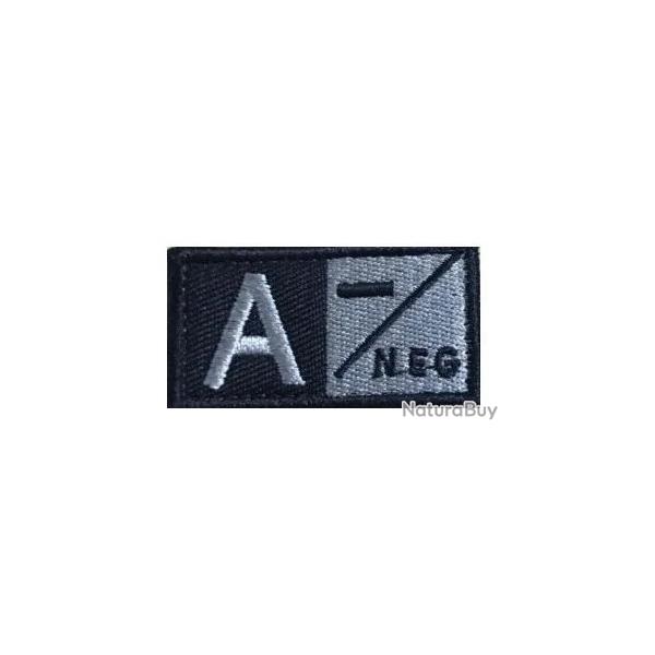 Patch A- Groupe sanguin A- Noir velcro - Livraison gratuite