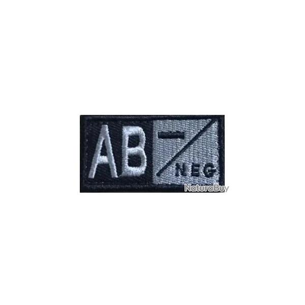 Patch AB- Groupe sanguin AB- Noir velcro - Livraison gratuite
