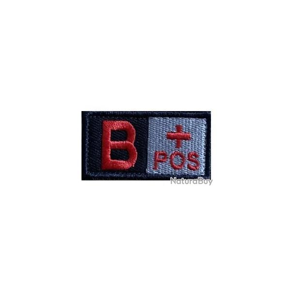 Patch Groupe sanguin B+ Rouge velcro - Livraison gratuite