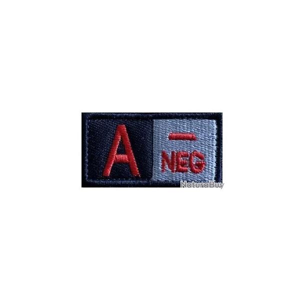 Patch A- Groupe sanguin A- Rouge velcro - Livraison gratuite