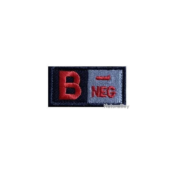 Patch B- Groupe sanguin B- Rouge velcro - Livraison gratuite