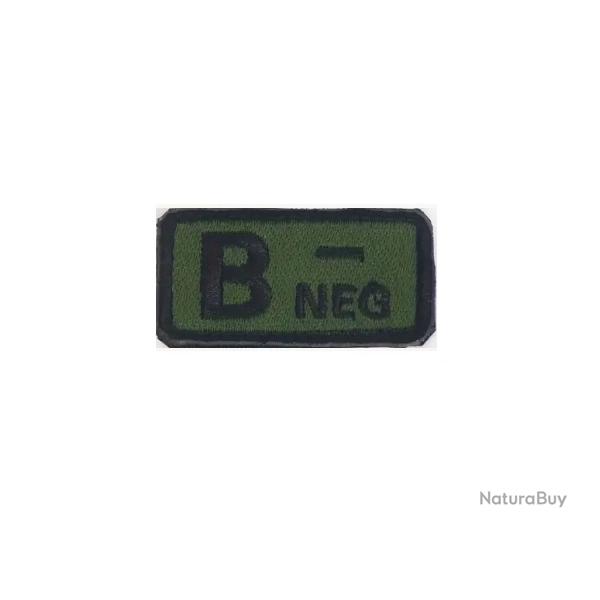 Patch B- Groupe sanguin B- Vert velcro - Livraison gratuite