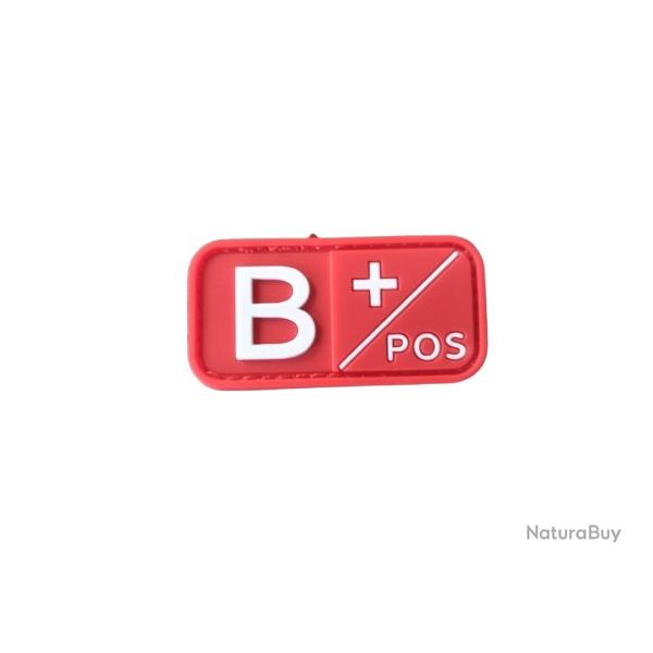 Patch Groupe sanguin B+ PVC Rouge velcro - Livraison gratuite