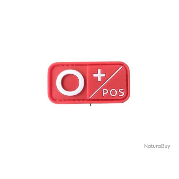 Patch Groupe sanguin O+ PVC Rouge velcro - Livraison gratuite