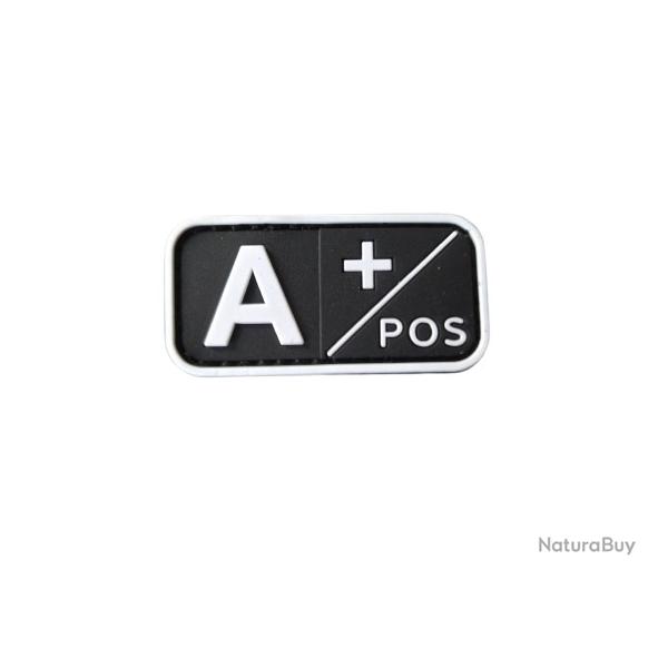 Patch Groupe sanguin A+ PVC Noir velcro - Livraison gratuite