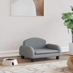 Lit pour chien gris clair 50x40x30 cm tissu alsavelo