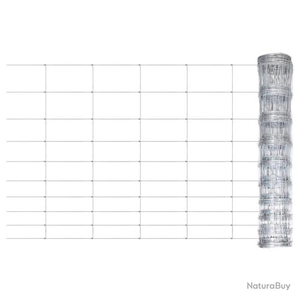 Clture de jardin Acier galvanis Argent 50x1 m