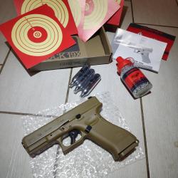 Pistolet GLOCK 19X - CO2 CAL BB/4.5 - COYOTE - 18 COUPS - Blowback billes acier