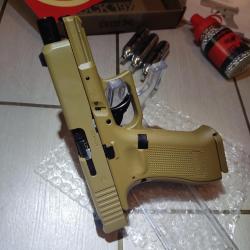 Pistolet GLOCK 19X - CO2 CAL BB/4.5 - COYOTE - 18 COUPS - Blowback billes acier