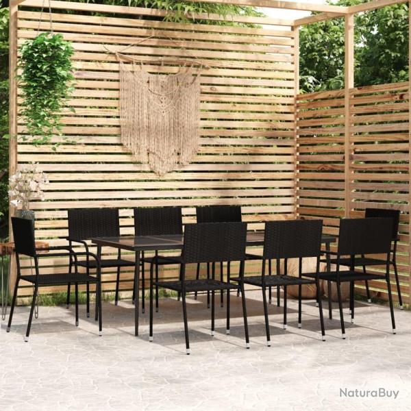 Ensemble � manger de jardin 9 pcs Noir