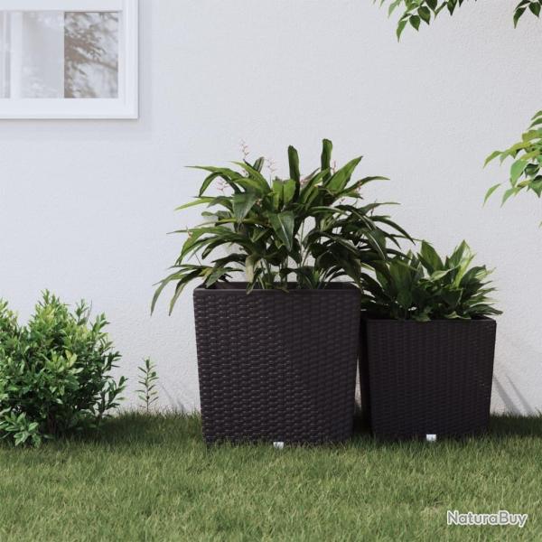 Jardinire et intrieur amovible marron 37 /64 L rotin PP