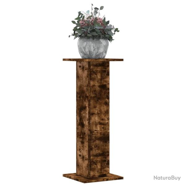 Supports pour plantes 2 pcs ch�ne fum� bois d'ing�nierie