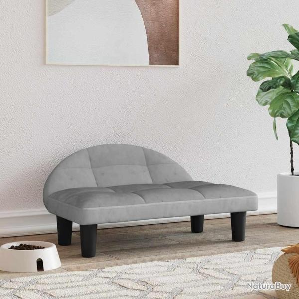 Lit pour chien gris clair 70x52x30 cm velours