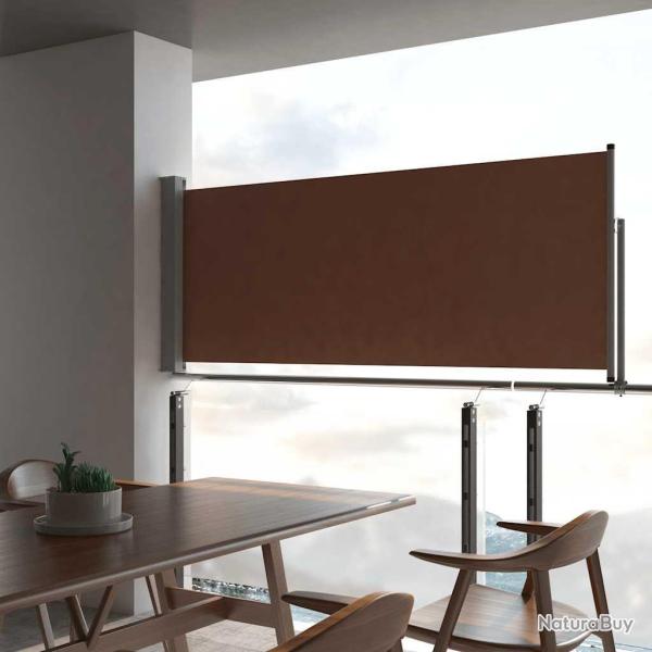 Auvent lat�ral r�tractable de patio 100x300 cm Marron