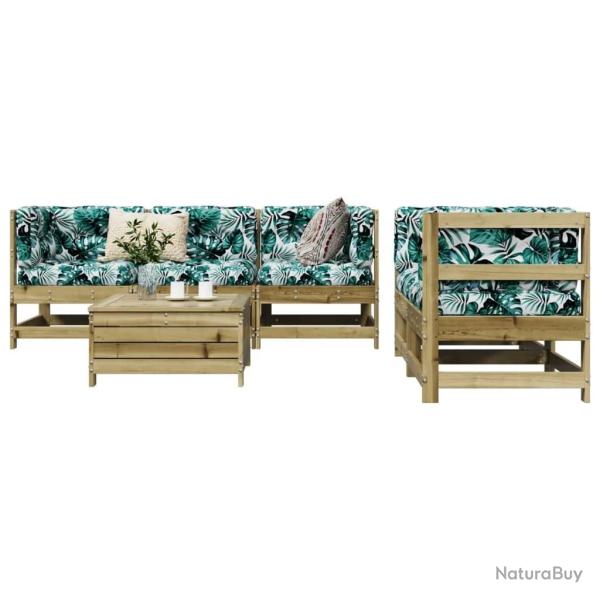 Salon de jardin 6 pcs bois de pin impr�gn�