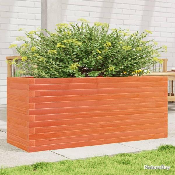 Jardinire cire marron 110x40x46 cm bois de pin massif
