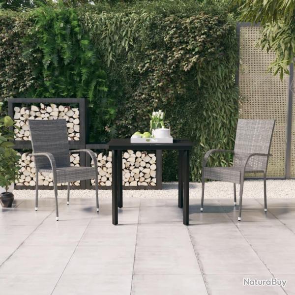 Ensemble � manger de jardin 3 pcs Gris et noir