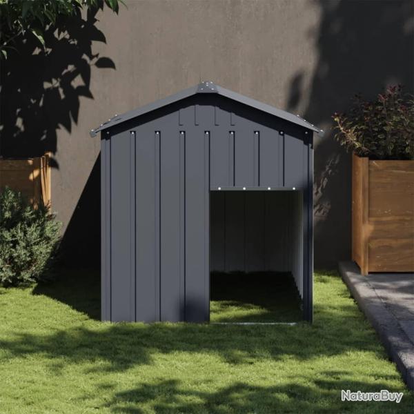 Niche pour chien avec toit anthracite acier galvanis�