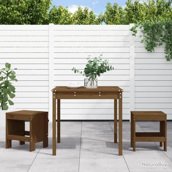 Ensemble de bistrot de jardin 3 pcs marron miel bois pin massif