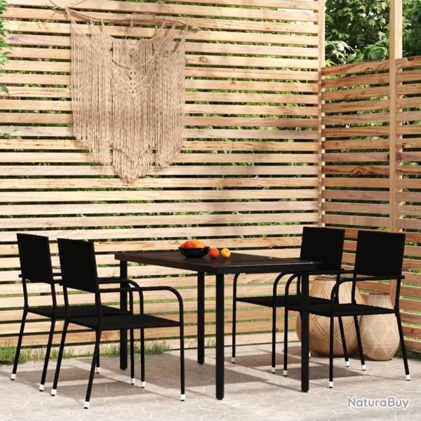 Ensemble  manger de jardin 5 pcs Noir