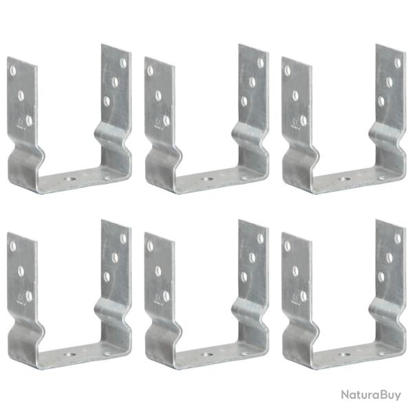 Piquets de cl�ture 6 pcs Argent� 12x6x15 cm Acier galvanis�