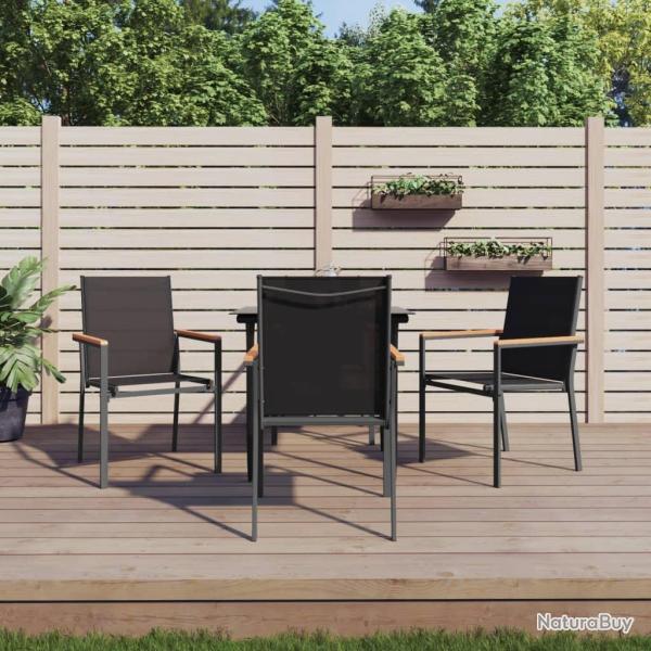 Ensemble � manger de jardin 5 pcs noir textil�ne et acier