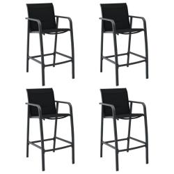 Chaises de bar de jardin lot de 4 Noir Textil&egrave;ne