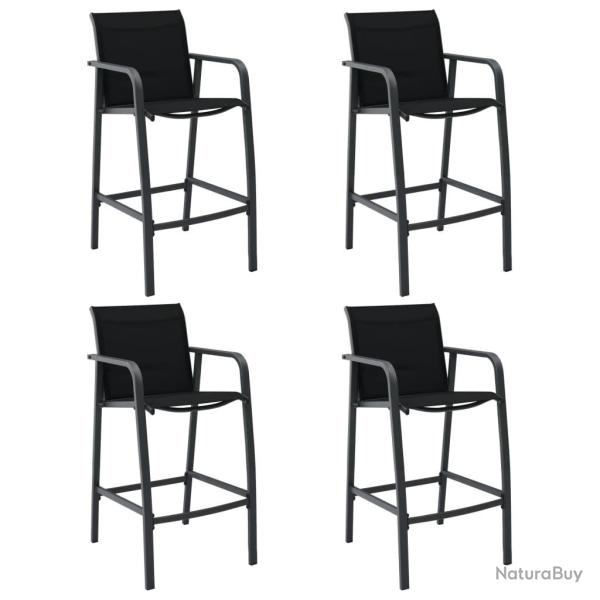 Chaises de bar de jardin lot de 4 Noir Textil�ne
