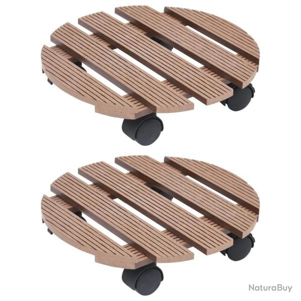 Chariots  plantes 2 pcs Marron 30x7,5 cm WPC