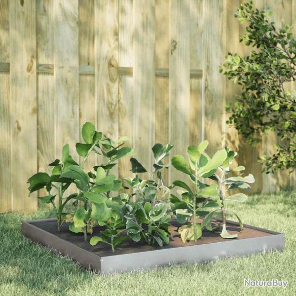 Lit sur�lev� de jardin 100x100x18,5 cm acier inoxydable