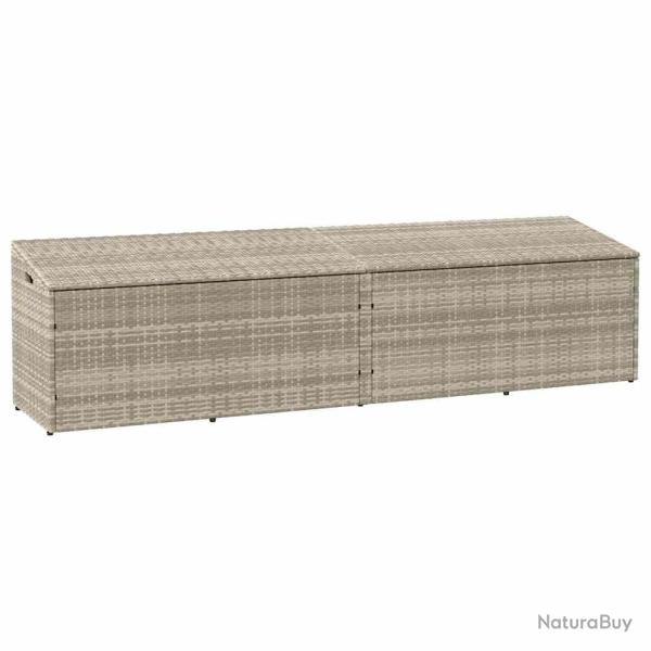 Bo�te de rangement de jardin gris clair 220x50x58 cm rotin