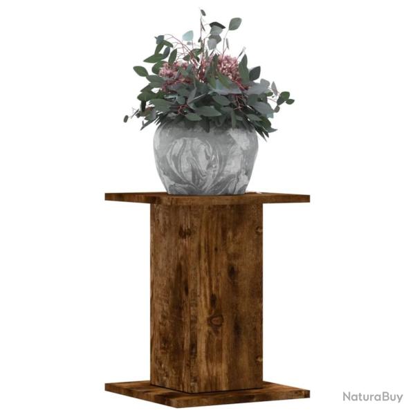 Supports pour plantes 2 pcs ch�ne fum� bois d'ing�nierie