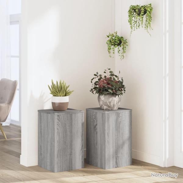 Supports pour plantes 2 pcs gris sonoma bois d'ingnierie