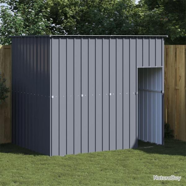 Niche pour chien avec toit anthracite acier galvanis