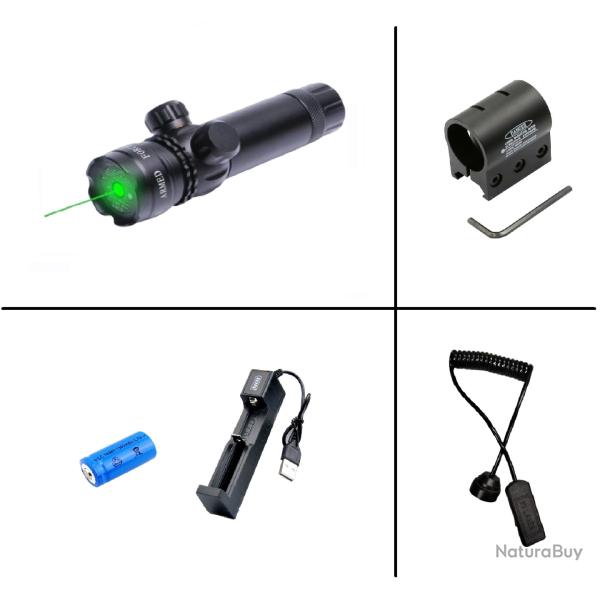 Pointeur Laser vert tactique avec Switch d�port� et Batterie - Livraison gratuite