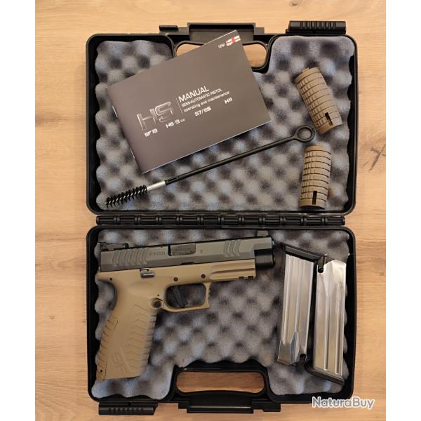 Pistolet HS PRODUKT SF19 Noir/Fde 4.5" cal 9mm en parfait �tat, peu tir� + organes de vis�e r�glable