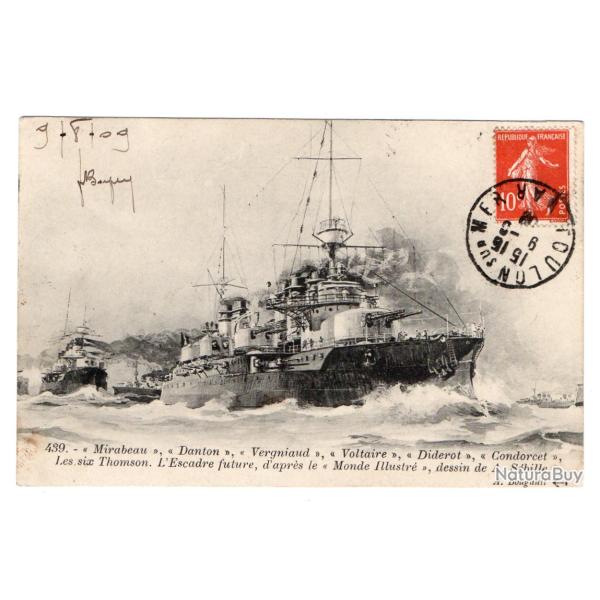 CPA - Marine Militaire -Mirabeau - Danton - Vergniaud - Voltaire - Diderot  - N�3250