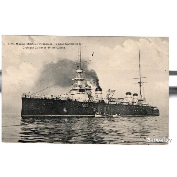 CPA - CPA -  MARINE MILITAIRE FRANCAISE LEON GAMBETTA CROISEUR CUIRASSE de 1er Classe - N�3241