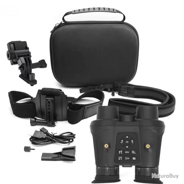 Jumelles Vision Nocturne 3D VR Infrarouges 4K UHD Sangle de T�te Zoom 6x Enregistrement Photo/Vid�o