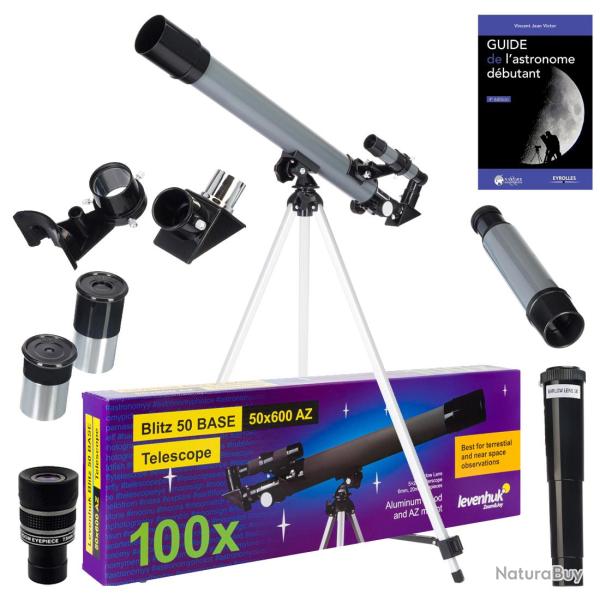 Pack T�lescope Levenhuk Blitz 50 Base avec Zoom, Oculaires et Accessoires