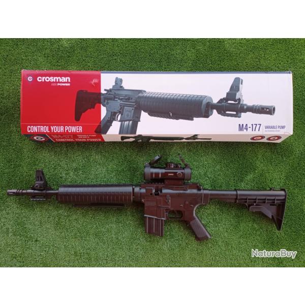 PACK-9 Carabine PCP  pompe M4-177 Bbs et Plomb Cal. 4,5 mm  + Point rouge 2 x 40